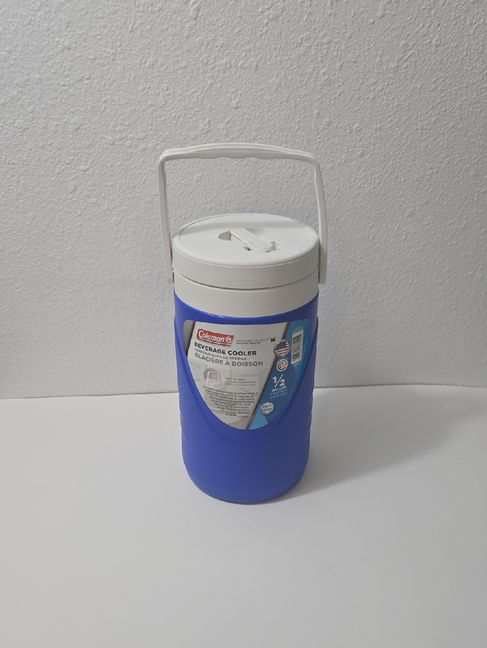 Coleman Blue Jug with White Lid and Handle